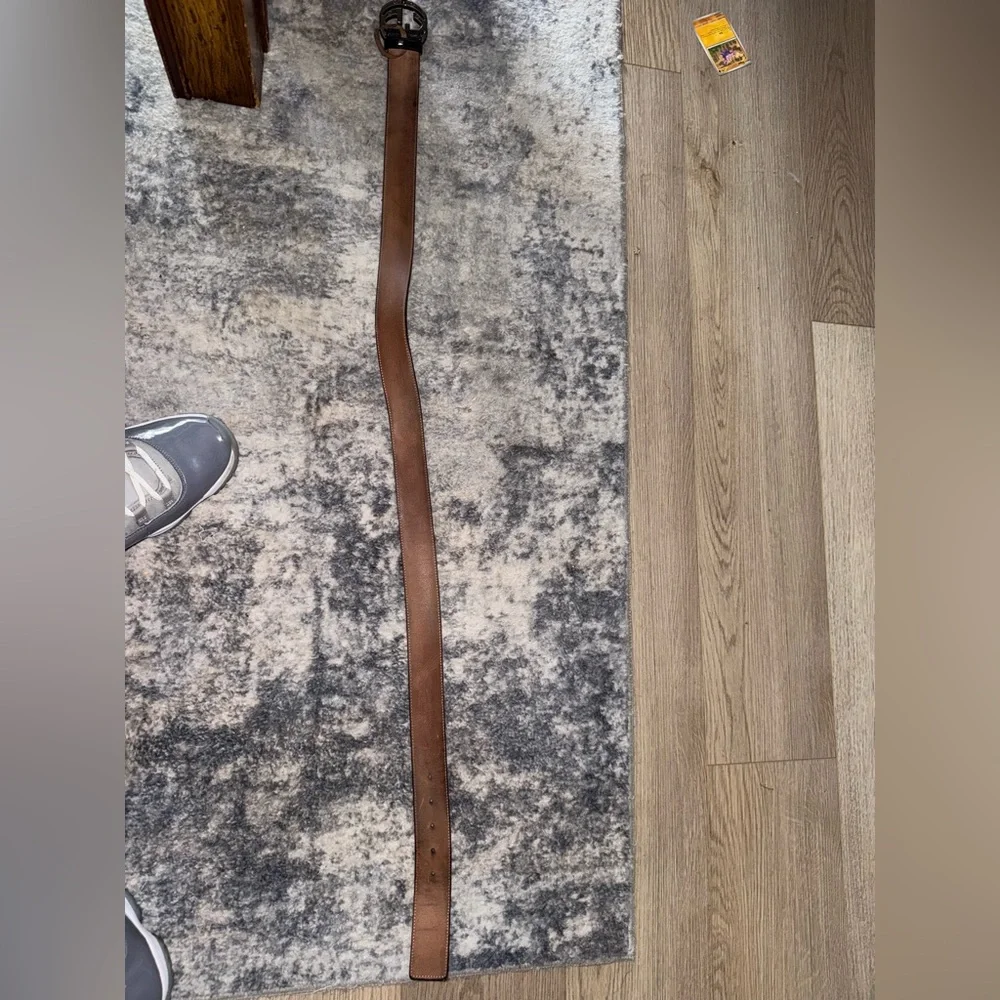 Gucci GG Monogram Print Interlocking G Buckle Black Belt - Picture 5 of 8